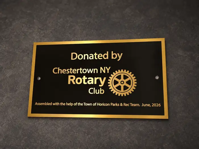 Black and gold Chestertown Rotary Club recognition plaque